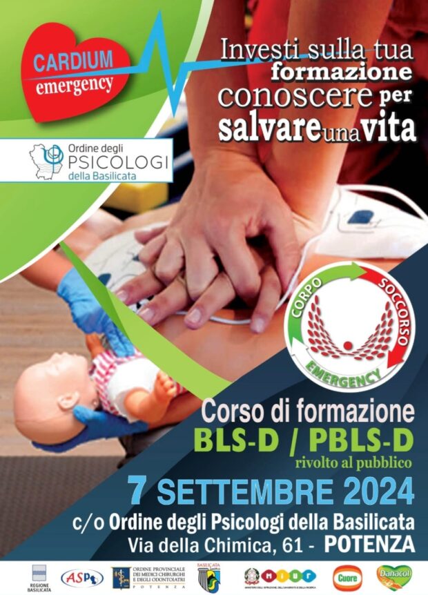 Ord Psy Bas – Psicologi lucani al primo corso BLS – D con Corpo Soccorso Emergency Basilicata